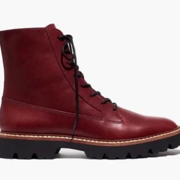 Madewell The Citywalk Lugsole Leather Lace-up Boot EUC - Picture 2 of 11